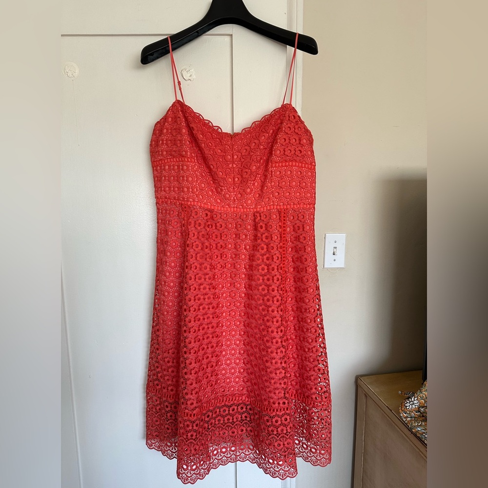 JCrew Coral Lace Dress